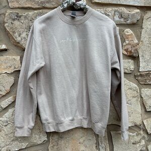 Beige crew neck sweater small business owner size medium